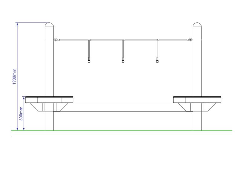 Technical render of a Platform to Platform Beam Crossing
